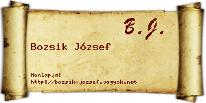 Bozsik József névjegykártya