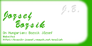 jozsef bozsik business card